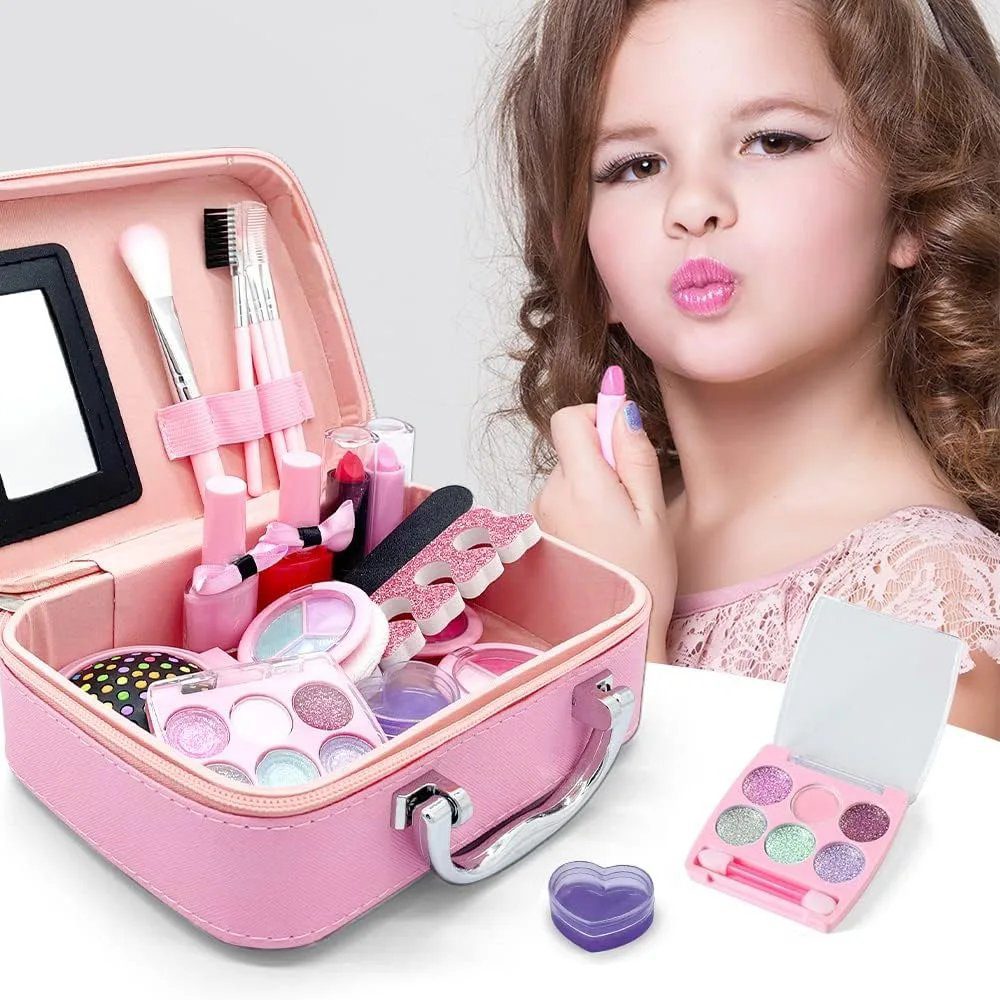 Juguete Maquillaje Lavable Para Niñas Estuche Cosmetico Hol