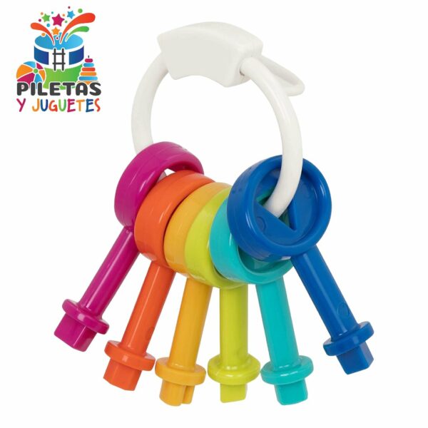 Battat – Casa clasificadora de formas – Juguete de clasificación de colores y formas con 6 llaves y 12 formas para niños pequeños de 2 años + (14 piezas) - Imagen 5