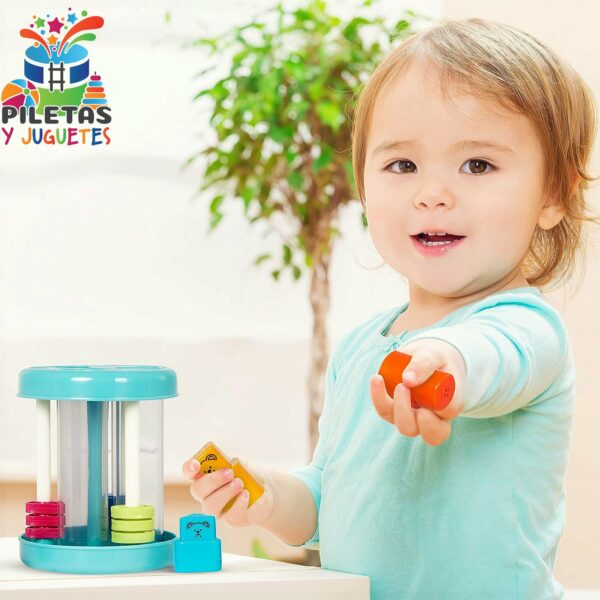Battat Clasificador de formas - Juguete de clasificación colorido - 3 formas y sonidos - Juguete educativo y de desarrollo para niños pequeños - Clasificador de formas y sonido - 18 meses + - Imagen 2