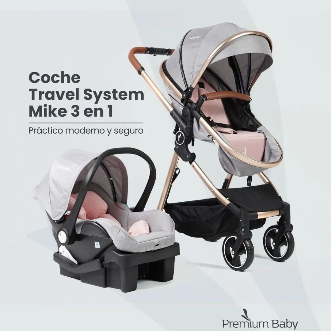 Carrito con Baby Seat Mike 3-en-1 Gris - Premium Baby - El Mercadillo