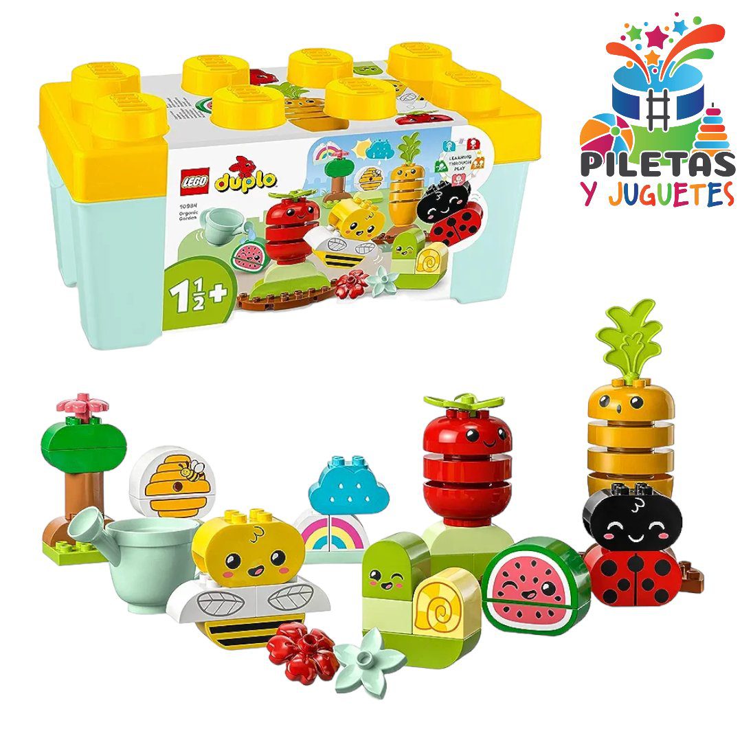 LEGO 10984 Duplo Huerto Orgánico con Caja de Almacenamiento, Juguetes  Apilables para Bebés y Niños de 1.5+ Años con Piezas de Fruta y Verdura,  Juego Educativo