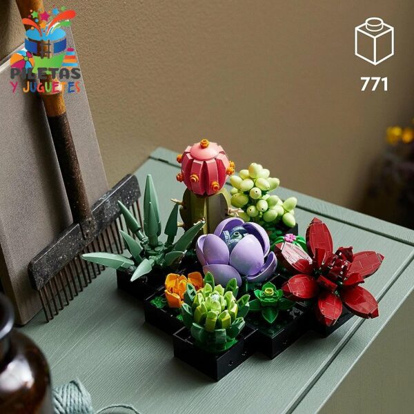 LEGO 10309 Icons Suculentas, Maqueta de Plantas Artificiales para Construir, Decoración para Casa, Manualidades para Adultos, Colección Botanical, Kit de Ramo de Flores, Regalo para Mujeres y Hombres - Imagen 3