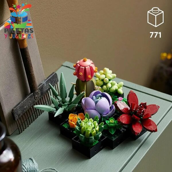 LEGO 10309 Icons Suculentas, Maqueta de Plantas Artificiales para Construir, Decoración para Casa, Manualidades para Adultos, Colección Botanical, Kit de Ramo de Flores, Regalo para Mujeres y Hombres - Imagen 2