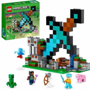 LEGO, 21244 Minecraft, La Fortificación-Espada, Juguete de Construcción, Mini Figuras Creeper, Soldado, Guerrero y Esqueleto, Regalo Niños y Niñas, Multicolor