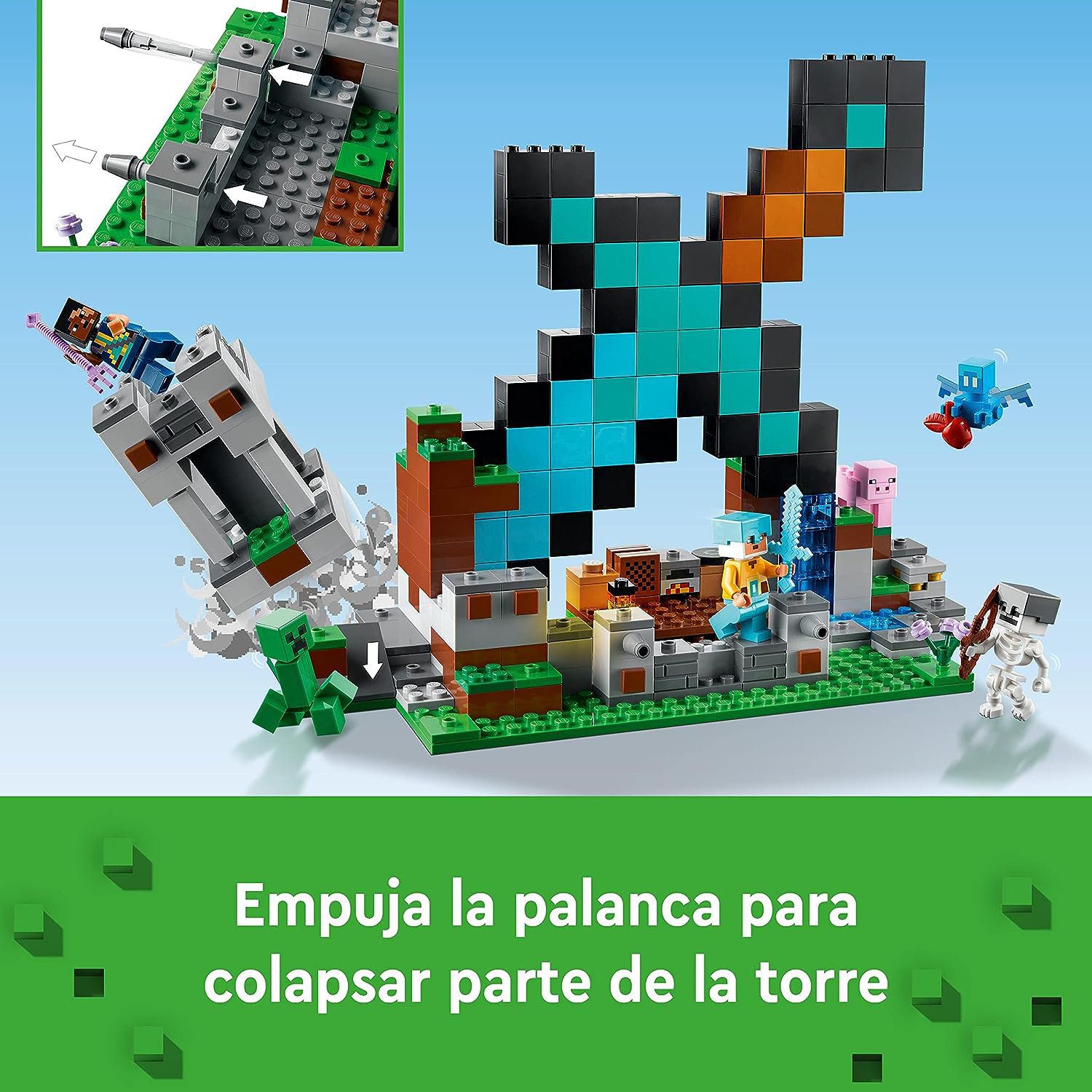 LEGO, 21180 Minecraft, La Batalla contra El Guardián, Juguete de  Construcción para Niños y Niñas, a Partir de 8 Años con Figuras de  Monstruos, Multicolor