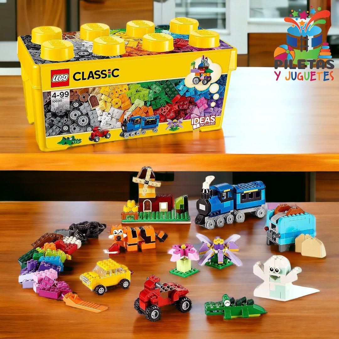 LEGO 10696 Classic Caja de Ladrillos Creativos Mediana, Base Verde, Coches  y Animales de Juguete, Fácil Almacenaje, Juego de Construcción, Regalo para  Niños y Niñas a Partir de 4 Años