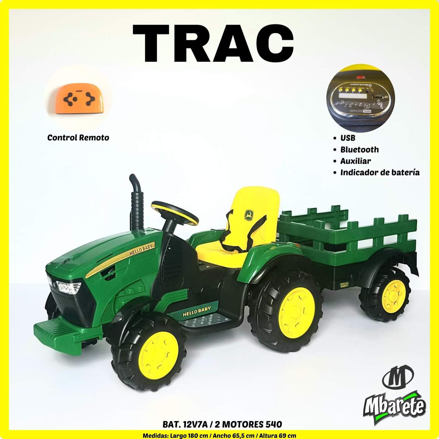 Tractor Eléctrico John Deere con Remolque para niños - PEG PEREGO 