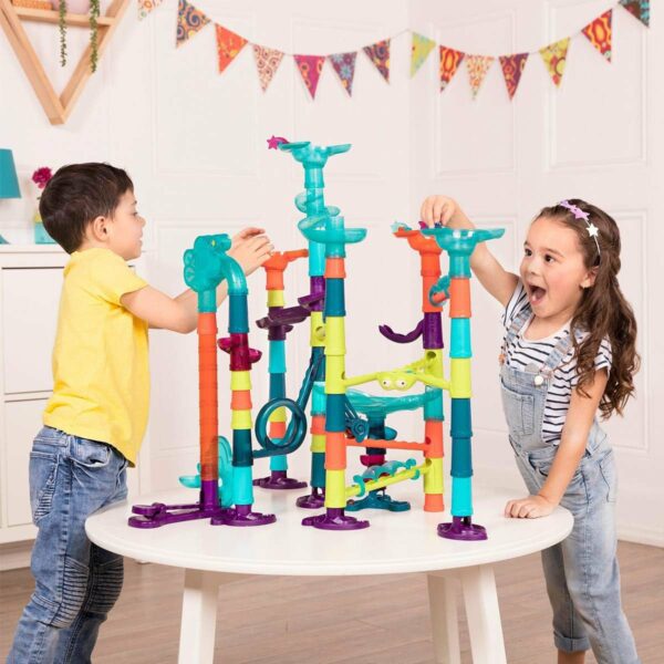 B. toys - Juego de juguetes de carrera de canicas - Juguete STEM Developmetal - Juguete educativo de construcción de 62 piezas con luces y sonido - 3 años - Imagen 3