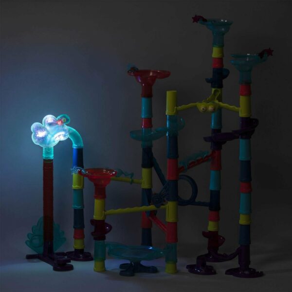 B. toys - Juego de juguetes de carrera de canicas - Juguete STEM Developmetal - Juguete educativo de construcción de 62 piezas con luces y sonido - 3 años - Imagen 2