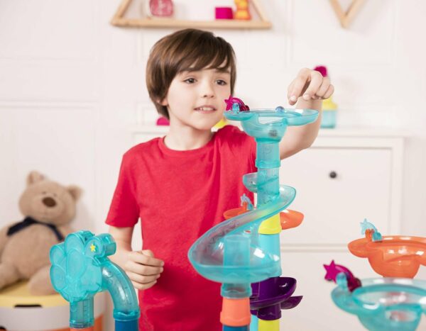 B. toys - Juego de juguetes de carrera de canicas - Juguete STEM Developmetal - Juguete educativo de construcción de 62 piezas con luces y sonido - 3 años - Imagen 7