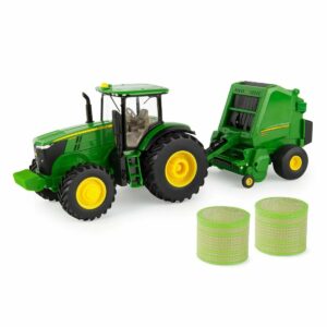 Tractor John Deere 7330 con empacadora