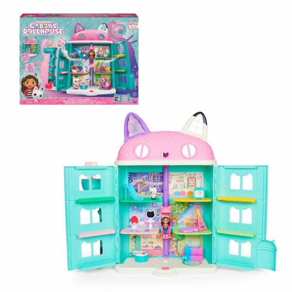 Casa de muñecas Gabby's, casa de muñecas Purrfect con 15 piezas casa de muñecas Gabby's