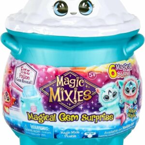 Magic Mixies Magical Gem Surprise Water Magic Caldero mágico – Revela una Mezcla no electrónica de Peluche y Anillo mágico con una revelación emergente de The Fizzing Caldero Mediano
