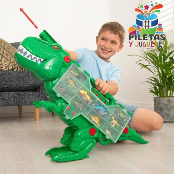 T-Rex Transportador con luces y sonidos y lanzador .