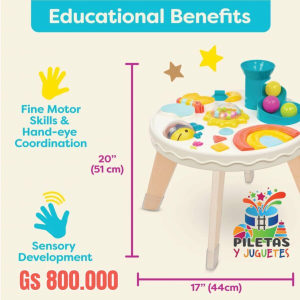Mesa Musical Didactica Para Bebe Con Luces Sonidos Battat - Imagen 2
