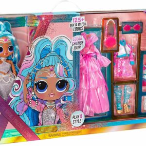 LOL Surprise OMG Queens Splash Beauty - Muñeca de moda con más de 125 looks para mezclar y combinar, incluyendo trajes y accesorios para niñas de juguete a partir de 3 años, muñeca de 10 pulgadas