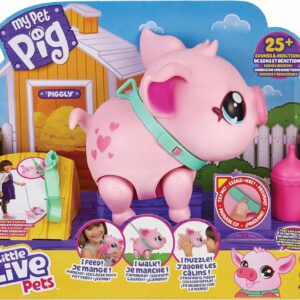 Little Live Pets- My Little Pig Pet, cerdito interactivo, mascota de juguete para cuidar,con sonidos y movimientos: camina,baila y come.
