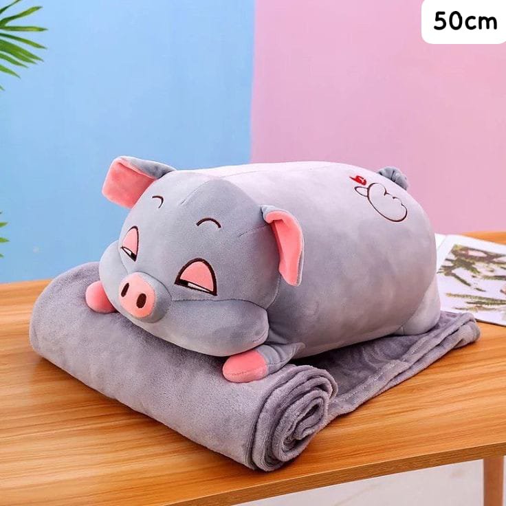 peluche con manta forma de cerdito