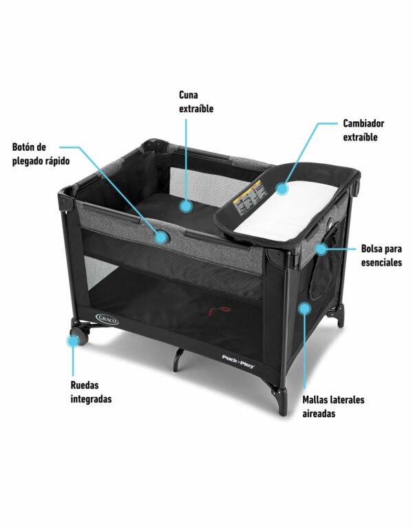 Cuna corralito Simple Solutions Cam
Corralito súper fácil de armar e ideal para transportar por su tamaño compacto. Viene con un cambiador incorporado para hacer más fácil el cambio de pañales o ropa del bebé. El corralito es apto para niños de hasta 89 cm.