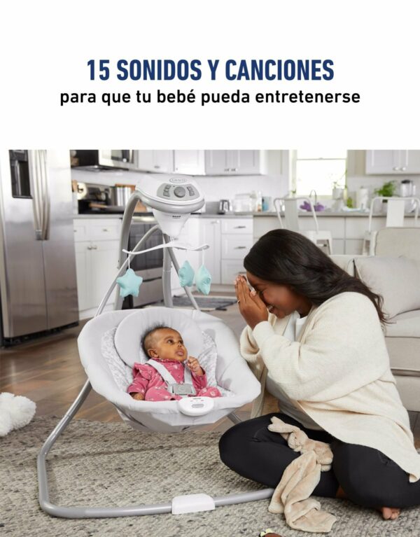 Hamaquita Simple Sway Ivy
Esta hamaquita tiene un balanceo suave de lado a lado que alivia y conforta al bebé y asimismo 2 velocidades de vibración que ayudan a relajarlo. Se puede enchufar para ahorrar en pilas. - Imagen 4