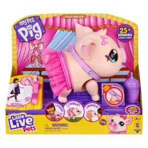 Pequeñas mascotas vivas - My Pet Pig: Piggi Bella, cerdo mascota interactivo y suave con más de 25 sonidos y reacciones