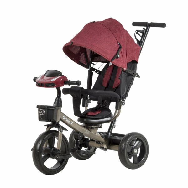 Triciclo paseador Ebaby con empujador y capota - Imagen 4