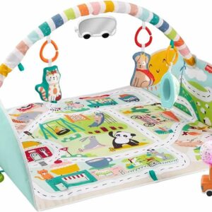 Fisher-Price Mantita Activity City Gym to Jumbo, gimnasio para niños pequeños y bebés con música, luces, vehículos de juguete y una mantita de juego extragrande