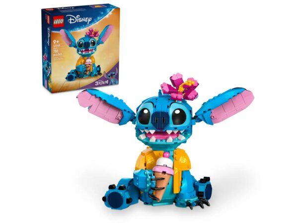 Juguete construible para niños y fans de Stitch 43249
Gracioso personaje de Lilo & Stitch
Tiene una camisa hawaiana, una flor y un helado de helado.
730piezas