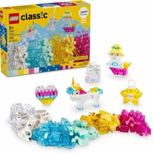 LEGO Classic Caja de Magia Transparente Juguete con Bricks de Colores para Construir, Modelos de Fantasía para Jugar y Exhibir, Set para Niñas y Niños de 5 Años o Más 11040