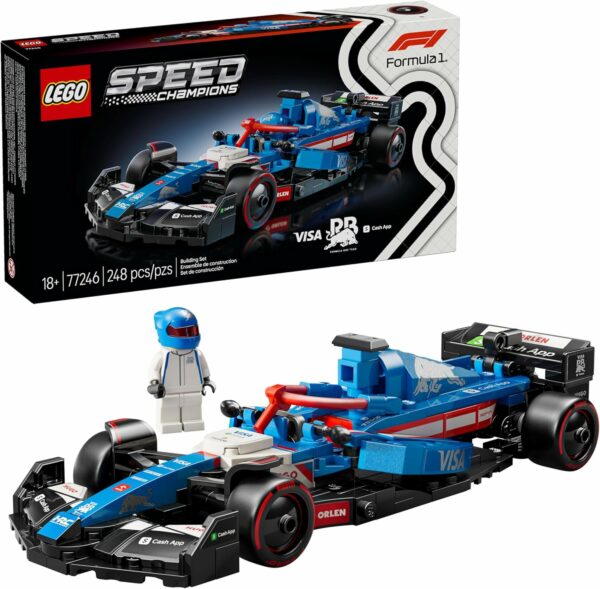 LEGO Speed Champions Auto de Carreras Visa Cash App RB VCARB 01 F1 Kit de vehículo para Adultos con 1 minifigura de un piloto, Modelo construible, Regalo Coleccionable 77246