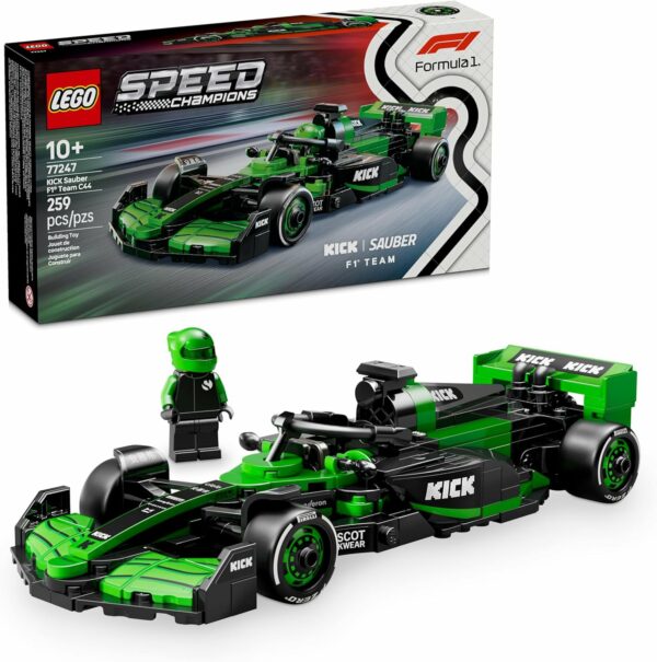 LEGO Speed Champions Auto de Carreras Kick Sauber F1 Team C44 Vehículo de Juguete, Kit con 1 minifigura, Modelo construible, Set y Regalo Coleccionable para niños y niñas