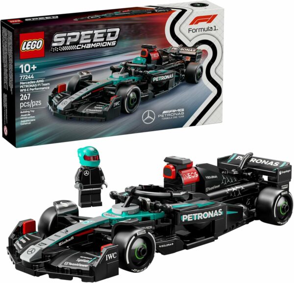 LEGO Speed Champions Auto de Carreras Mercedes-AMG F1 W15 Vehículo de Juguete, Set con 1 minifigura de piloto, Modelo construible, Regalo Coleccionable para niños y niñas 77244