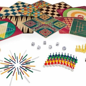 Spin Master Games Cardinal, 101 Juegos, Juegos de Mesa clásicos, 5 tableros de Doble Cara con ajedrez, Damas, Backgammon, Dados y Muchos más, para Adultos y niños a Partir de 6 años