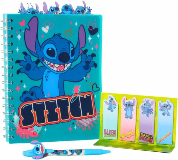 set de papelería de Stitch, que incluye un cuaderno de 50 hojas, un bolígrafo, y pestañas adhesivas - Imagen 2