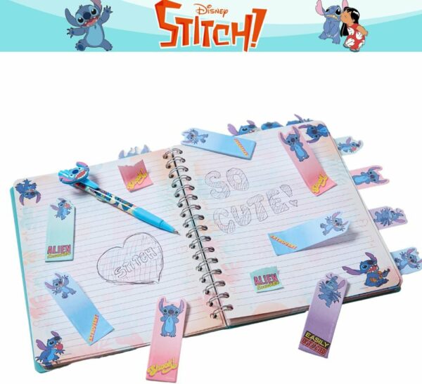set de papelería de Stitch, que incluye un cuaderno de 50 hojas, un bolígrafo, y pestañas adhesivas - Imagen 3