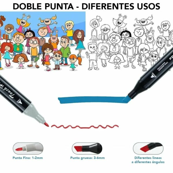 Set de marcadores doble punta 120 pcs - Imagen 4