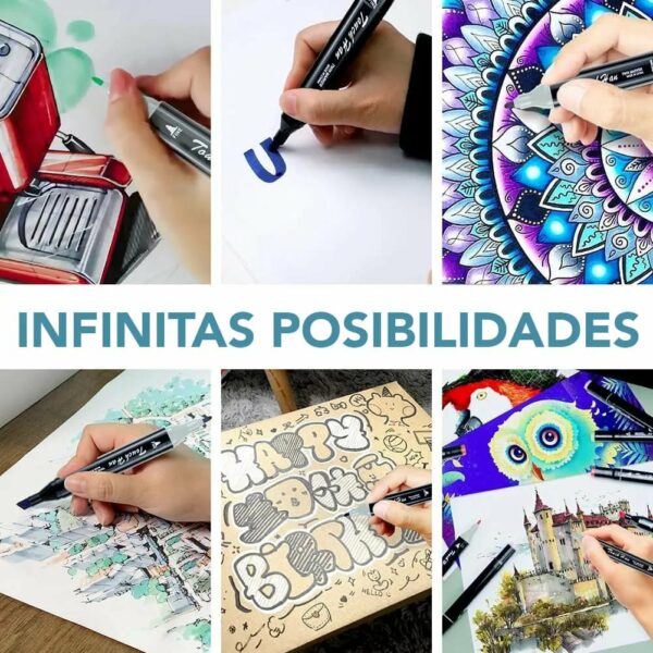 Set de marcadores doble punta 120 pcs - Imagen 5