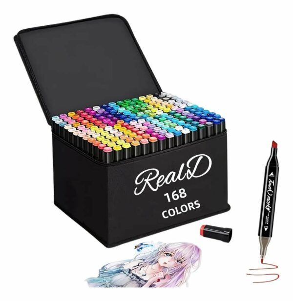 Estuche de colores 168 piezas doble punta