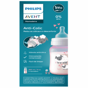 PHILIPS Biberón Anticólico con Diseño de Oveja - Rosado