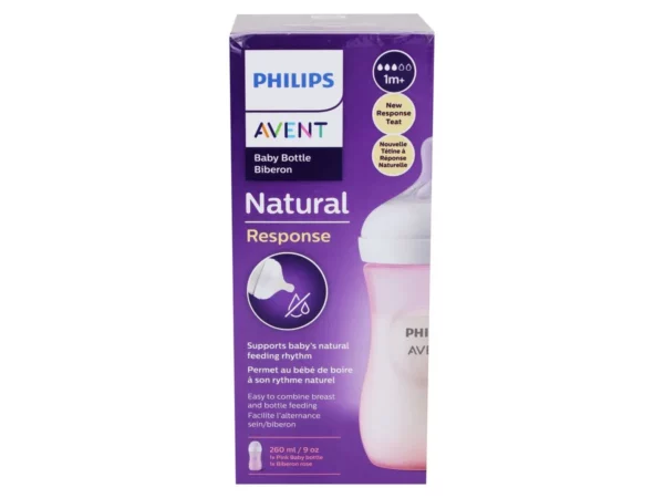 Biberón Natural Response Rosa 240ml