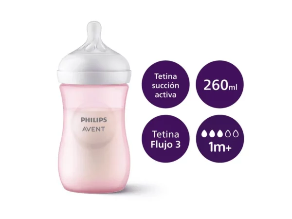 Biberón Natural Response Rosa 240ml - Imagen 2