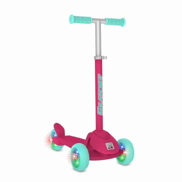 Monopatín Skatenet Led Ajustable Rosa
