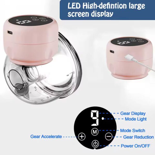 Extractor de leche portátil, manos libres, extractor de leche portátil eléctrico, recolector de leche para amamantar sin BPA - Imagen 2