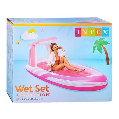 INTEX Pink Paradise - Flotador inflable para piscina, perfecto para fiestas en la piscina, 2 portavasos, capacidad de peso de 100kilos