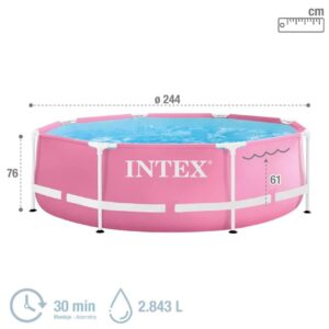 PISCINA INTEX 2843L CON ESTRUCTURA COLOR ROSA