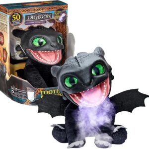 Famosa Chimuelo Puppetronic Real FX Cómo Entrenar a tu dragón, marioneta electrónica de 30 cm, +50 reacciones y Sonidos