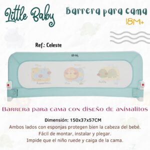 Barrera de cama portátil Little Baby con diseño de animalito.