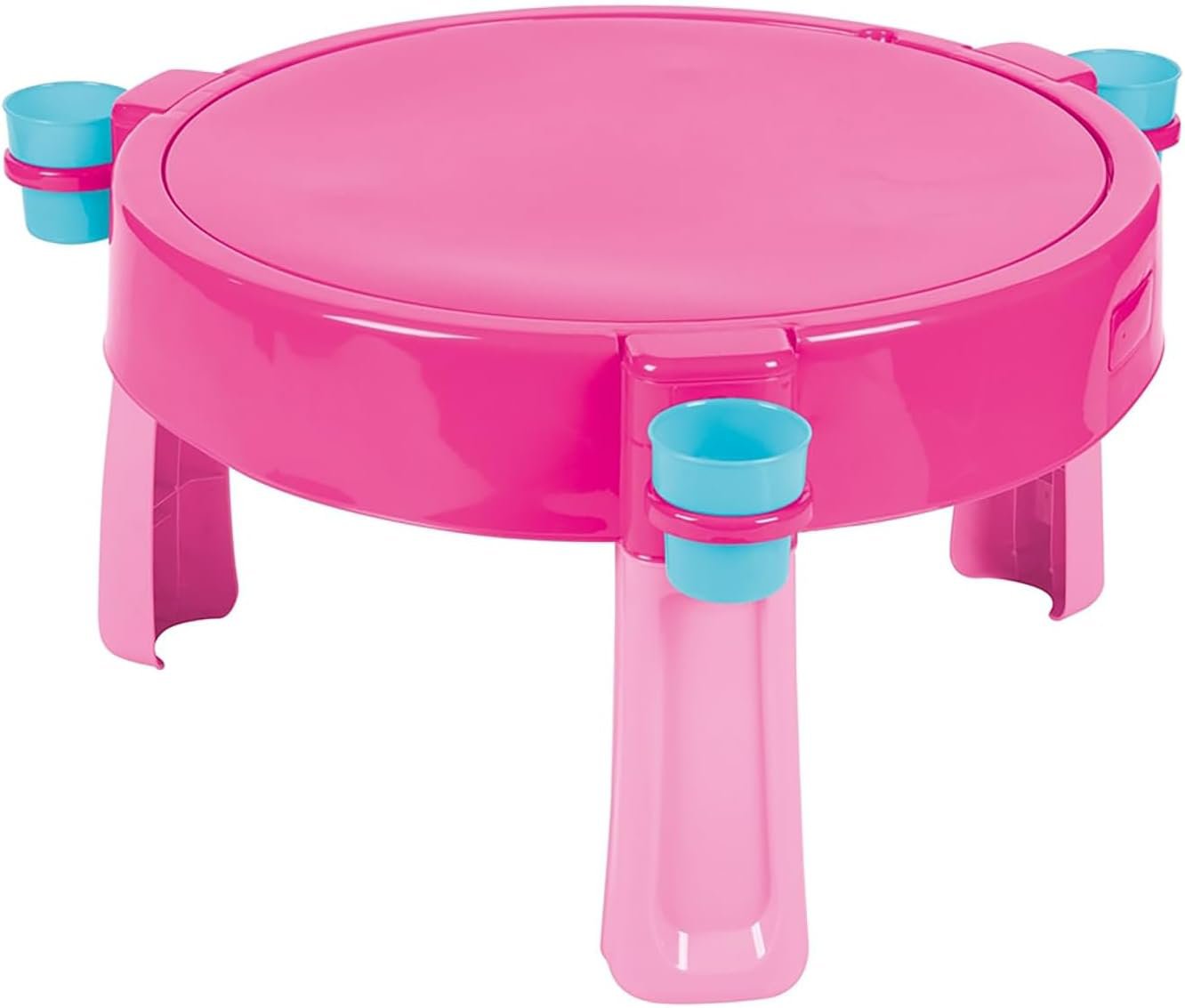 DOLU: Mesa de actividades 3 en 1 para agua y arena, unicornio, rosa, azul, se convierte en mesa creativa con tapa, juguete sensorial para interiores y exteriores, niños pequeños a partir de 2 años - Imagen 5