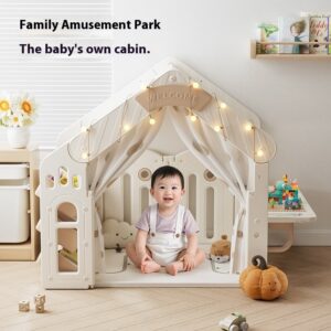 Moderna Casa de Juegos Infantil de Plástico para Interiores/Exteriores Tipo Tienda o Castillo con Base Secreta para Jugar