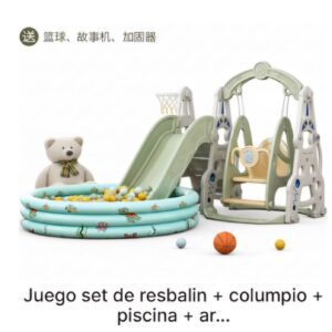 Set de Juegos Bebé Resbalín Columpio Piscina Basquetbol
no incluye aro de basquet